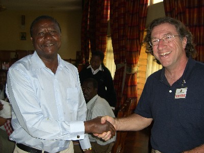 Marshall Burns meeting with MP Moffat Maitha at the Kenya Parliament, February 9, 2007