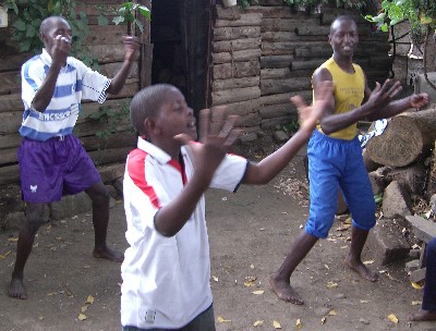 Boys rehearsing dance at Zingaro